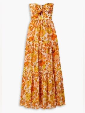 Zimmermann Raie Strapless Maxi Dress